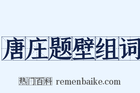 唐庄题壁组词是什么意思的图片